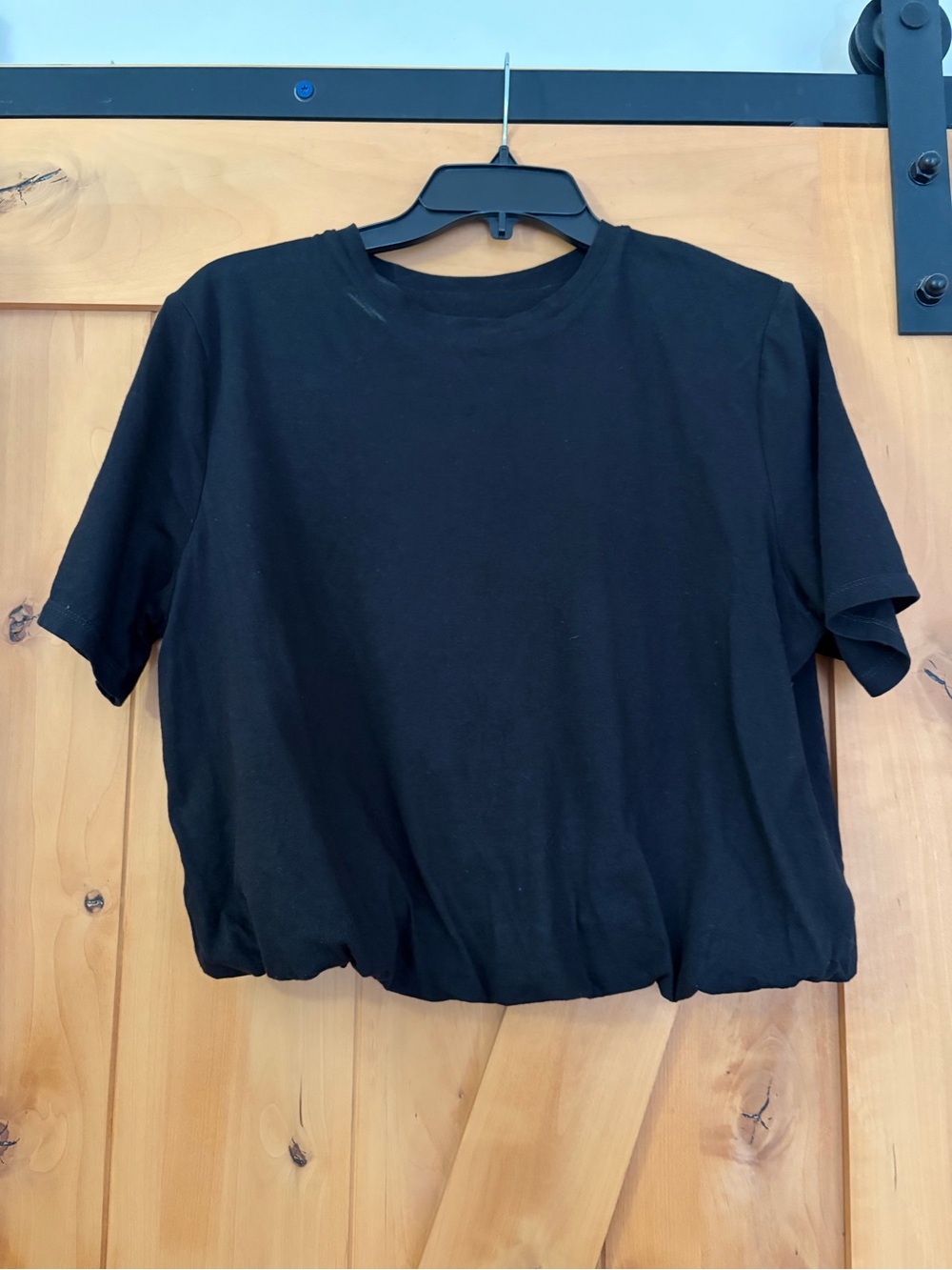 a new day Black Cropped Short Sleeve Tee